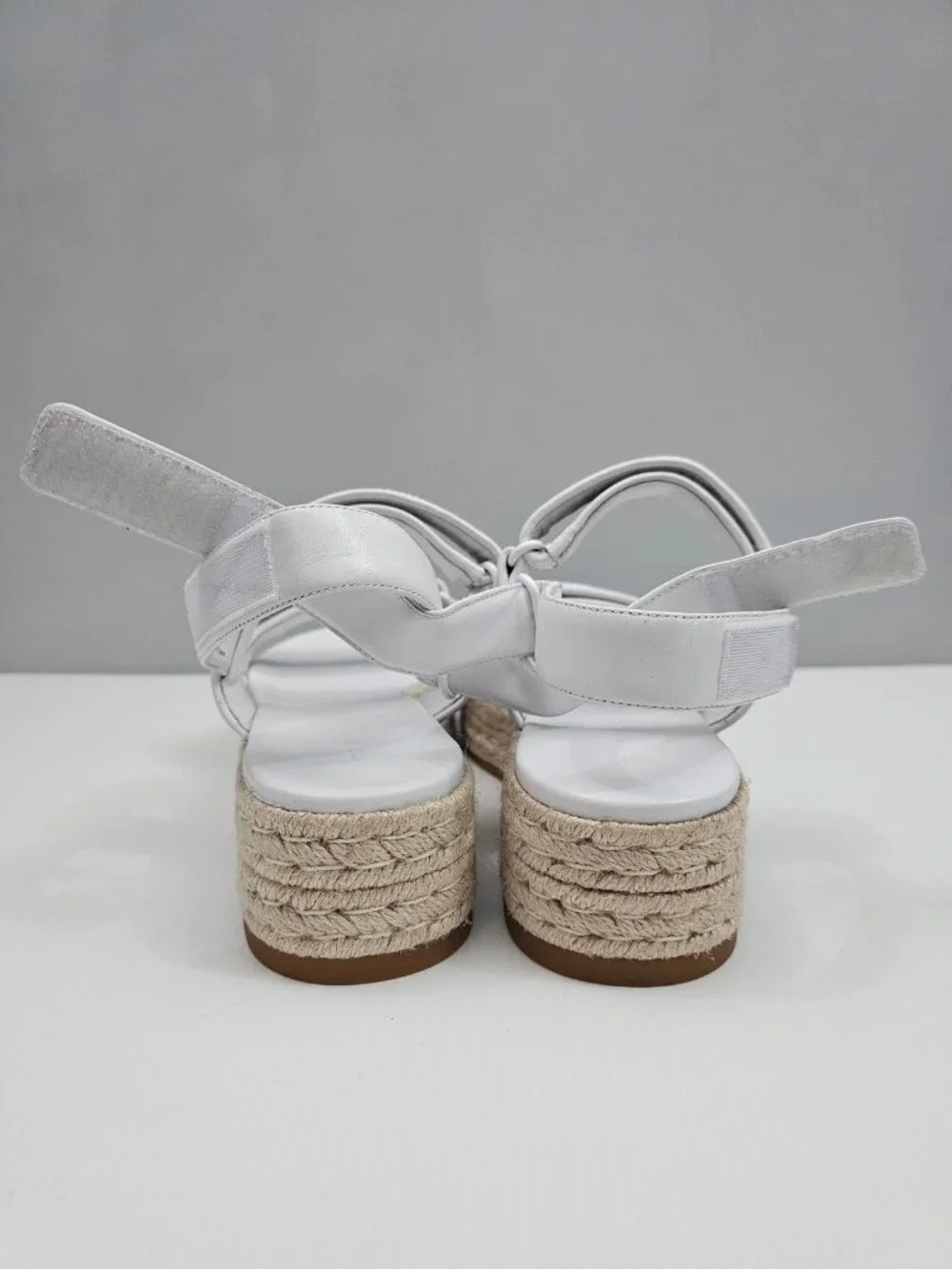 Tory Burch Diego Raffia Sport Espadrille Sandal Womens 11 White Leather Platform